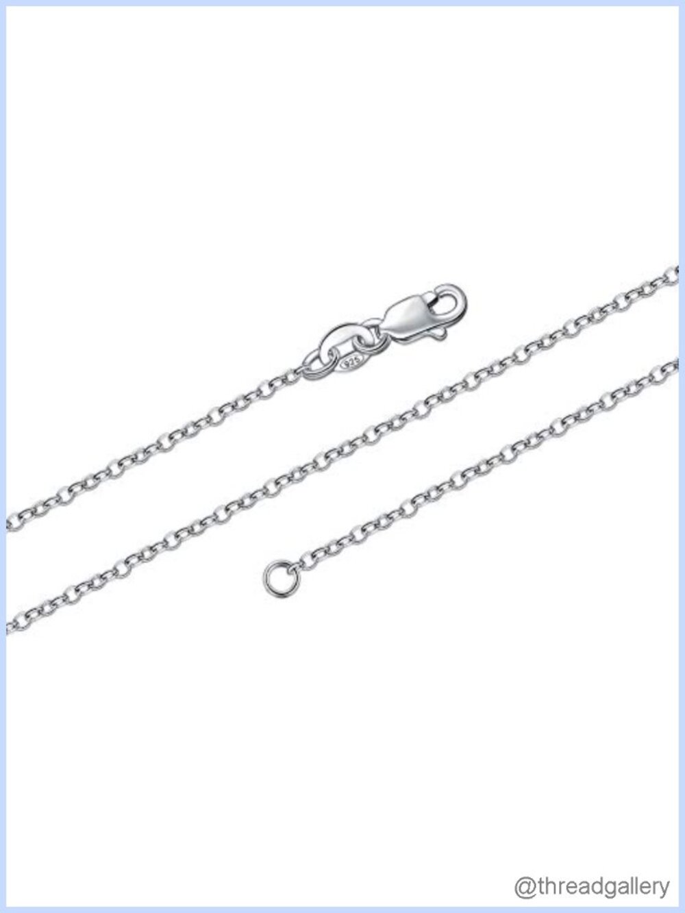 Sterling Silver Cable Chain Necklace 1.5mm Lobster Clasp Anti-Tarnish Womens